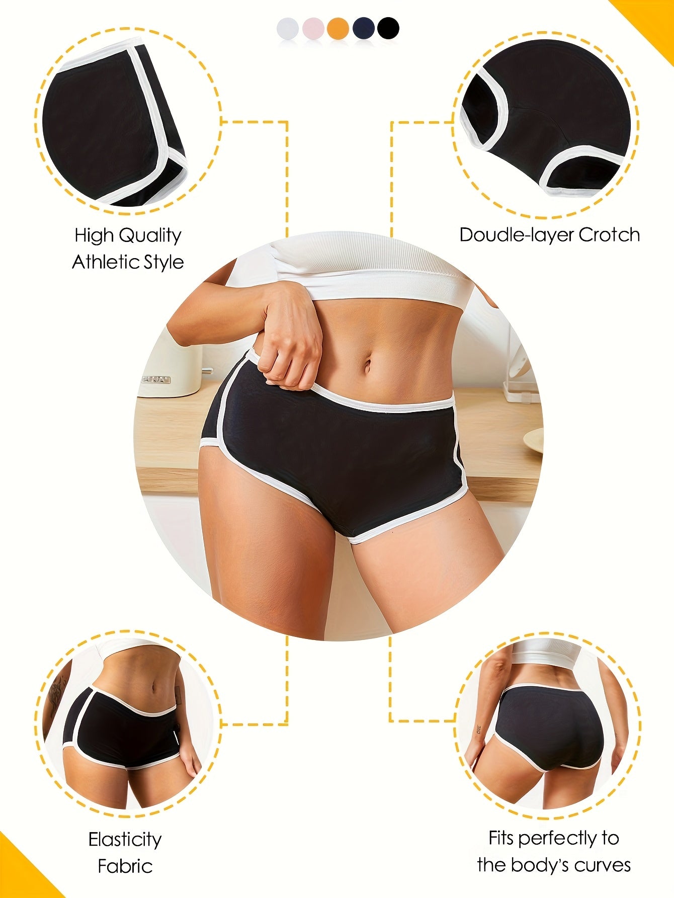 5 Pack Dolphin Mid-Rise Boxer Briefs