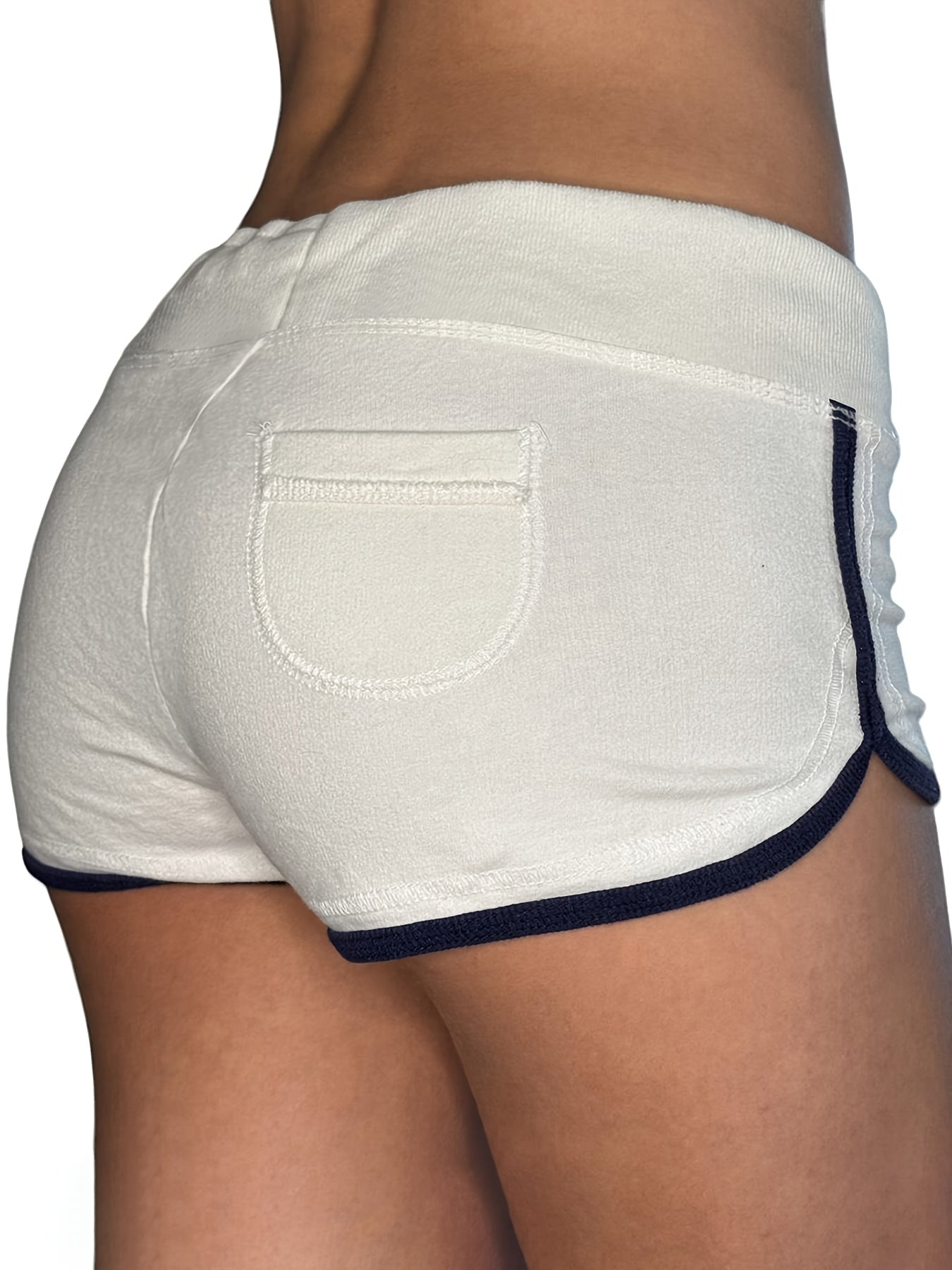 Vintage Patchwork Color-Blocked Dolphin Shorts